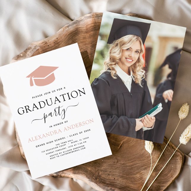 Budget 2023 Graduation Pink Elegant Photo Picture Flyer (Creator Uploaded)