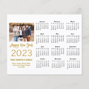 Budget 2023 Modern Gold Script Photo Calendar Card