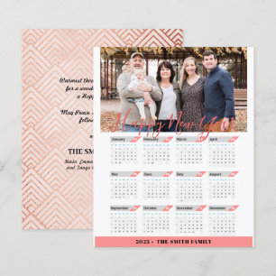 Budget 2023 Rose Gold Calendar Modern Photo Card