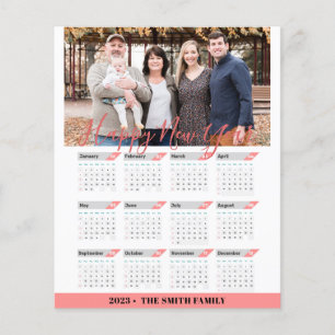 Budget 2023 Rose Gold Modern Photo Calendar Card