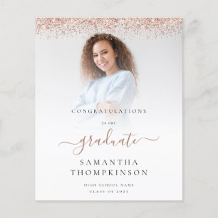 Budget 2024 Grad Photo Rose Gold Glitter Announce