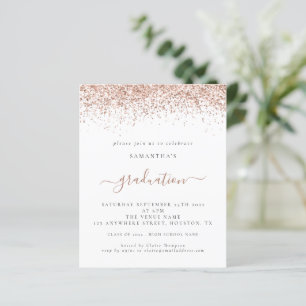 Budget 2024 Graduation Rose Gold Glitter Invite