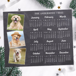 Budget 2025 Rustic Photo Pet Dog Calendar Card