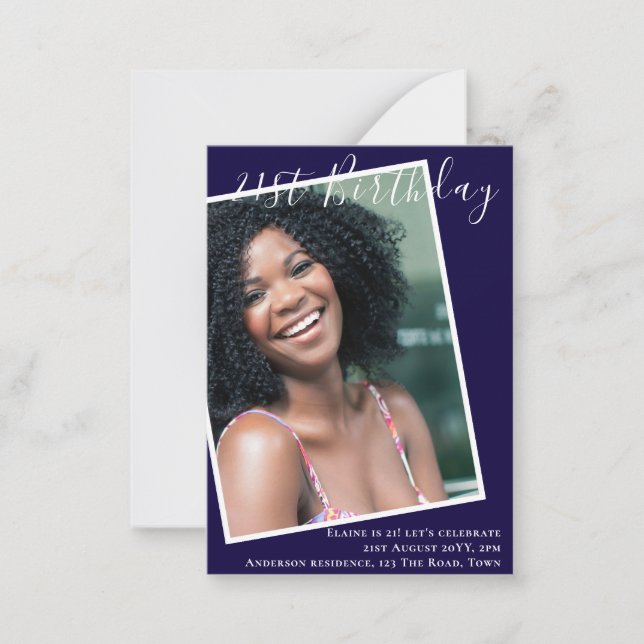 BUDGET 21e anniversaire Invitation PHOTO Keepsaké (Devant)
