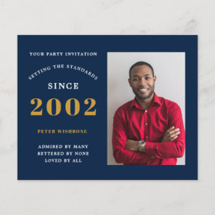 Budget 21st Birthday Invitation 2002 Name Photo Flyer