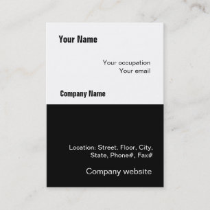Budget 2 in 1 Black White Big Business Card