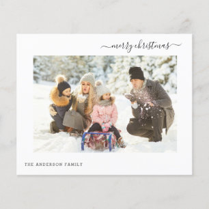 Budget 2 Photo Holiday Modern Minimal 2021 Card