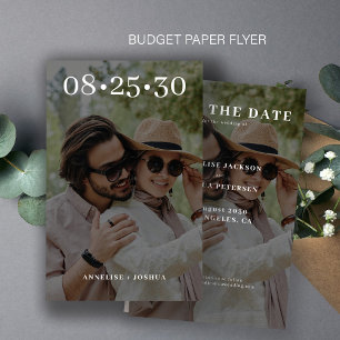 Budget 2 photo modern casual wedding save the date flyer