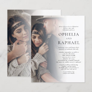 Budget 2 Photos QR Code Bohemian Wedding Invite