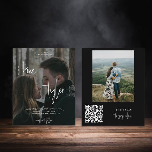 Budget 2 photos QR CODE script wedding Invitation