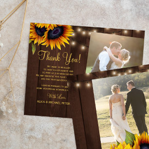 Budget 2 photos rustique mariage carte de remercie