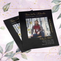 Budget 30th Birthday Black Invitation
