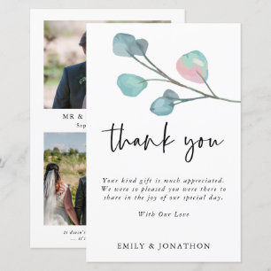 BUDGET 3 Photo Quote Eucalyptus Wedding Thanks