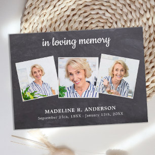 Budget 3 Photo Sympathy Funeral Thank You Card