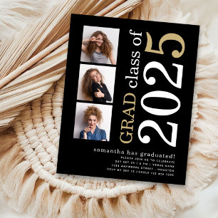 Budget 3 photo White Gold 2025 Graduation Invite