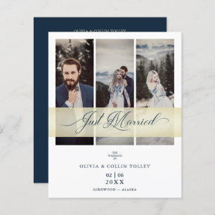 Budget 3 Photos Just Married Hand Letterd Quote