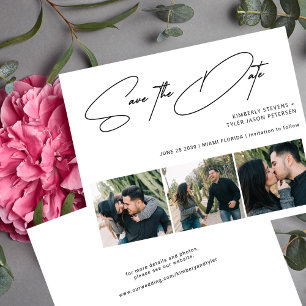 Budget 3 photos modern wedding save the date