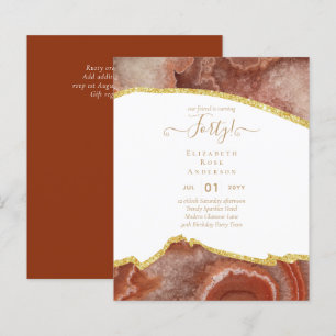 Budget 40th Birthday Glitter Agate Girly Design