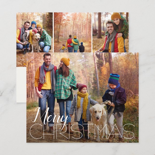 Budget 4 Cartes de Noël Joyeuses Photo (Devant / Derrière)
