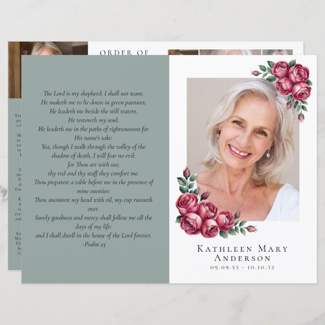Budget 4-page Minimalist Funeral Program (Front/Back)