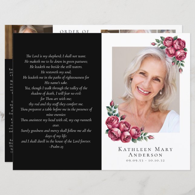 Budget 4-page Minimalist Funeral Program (Front/Back)