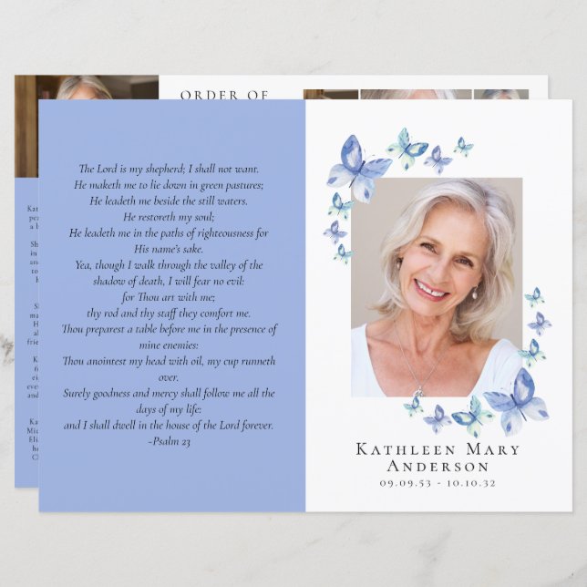 Budget 4-page Minimalist Funeral Program (Front/Back)