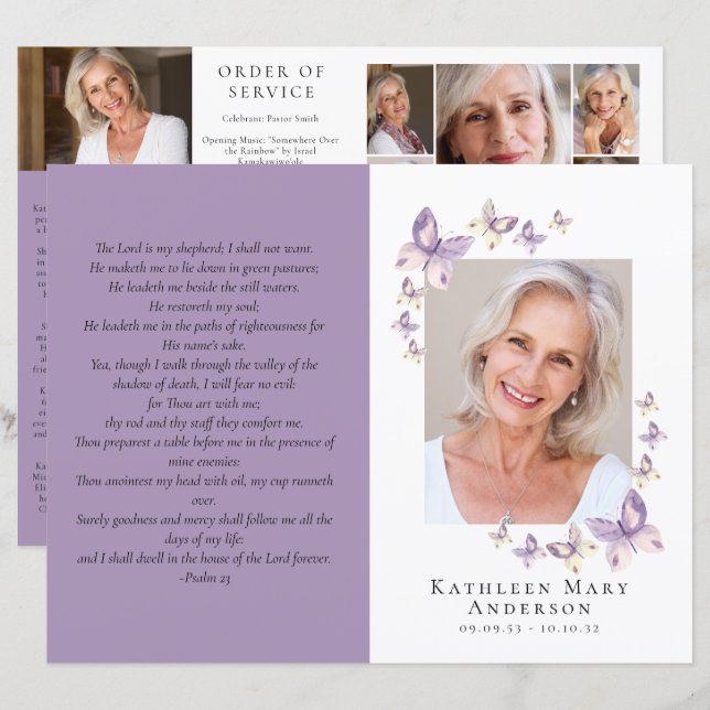 Budget 4-page Minimalist Funeral Program (Front/Back)