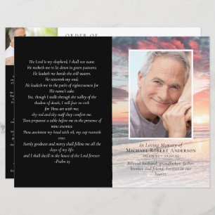 Budget 4-page Sunset Ocean Funeral Program