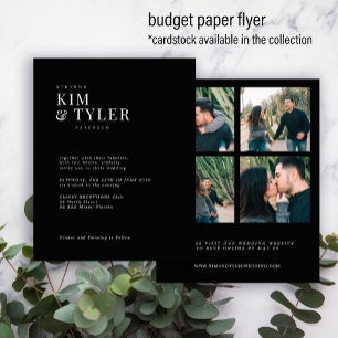 Budget 4 photo collage modern wedding invitation flyer