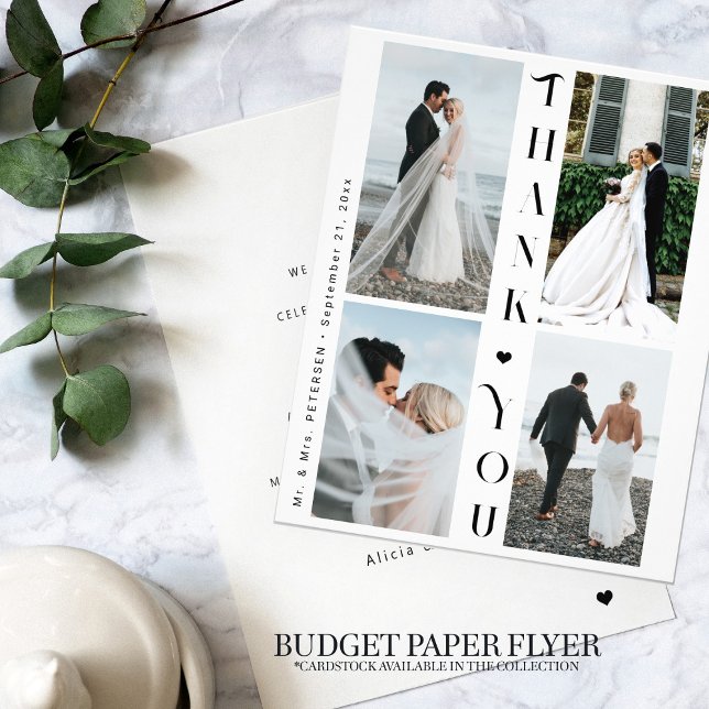 Budget 4 photo collage wedding thank you flyer (Creator Uploaded)