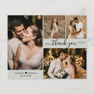 Budget 4 Photo Collage Wedding Thank You Script Flyer