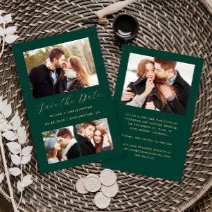 Budget 4 Photos Emerald Green Gold Save the Date