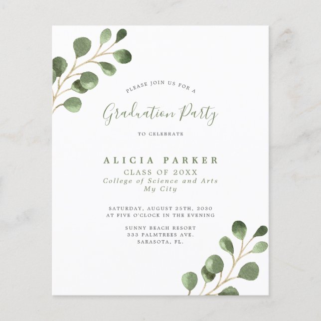 Budget 4 photos graduation party invitation (Front)