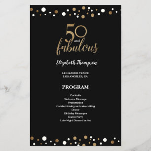 Budget 50 and fabulous fiftieth Birthday Program