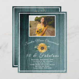 Budget 50 and Fabulous   Sunflower Navy Birthday