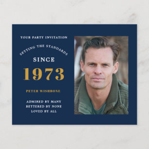 Budget 50th Birthday Invitation 1973 Name Photo Flyer