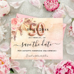 Budget 50th birthday pampas rose save the date<br><div class="desc">A girly and trendy Save the Date for a 50th birthday party. A blush pink, rose gold gradient background decorated with blush pink florals and pampas grass. Personalize and add a date and name/age. The text: Save the Date is written with a large trendy hand lettered style script. Number 50...</div>