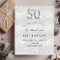 Budget 50th birthday silver glitter invitation