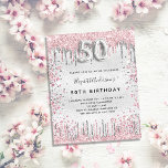 Budget 50th birthday silver pink invitation<br><div class="desc">A modern,  stylish and glamourous invitation for a 50th birthday party.  A faux silver looking background,  decorated with pink and faux silver glitter dust.    Personalize and add your name nad party details.  Number 50 is written with a balloon style font,  script.</div>
