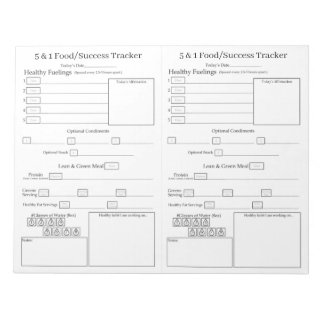 Budget 5-1 Food/Success Tracker Notepad