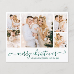 Budget 5 Photo Green Christmas Holiday Flyer