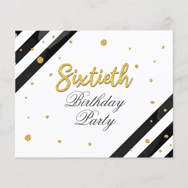 Budget 60th Birthday Gold Glitter Birthday Party (Front)