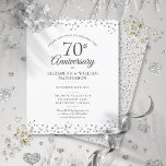 Budget 70th Anniversary Hearts Invitation<br><div class="desc">Featuring delicate love hearts confetti. Personalize with your special 70 years platinum anniversary information in chic lettering. Designed by Thisisnotme©</div>