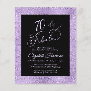 Budget 70th Birthday Party Elegant Purple
