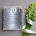 Budget 70th birthday silver glitter invitation<br><div class="desc">A modern,  stylish and glamourous invitation for a 70th birthday party.  A faux silver looking background,  decorated with glitter dust.    Personalize and add your name and party details.  Number 70 is written with a balloon style font,  script.</div>