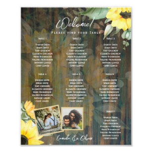 BUDGET 7Table Rustic Wood SUNFLOWERS PHOTO SEATING