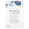 Budget 80 Birthday Dusty Blue Floral Party Invite