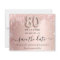 Budget 80th birthday rose glitter save the date
