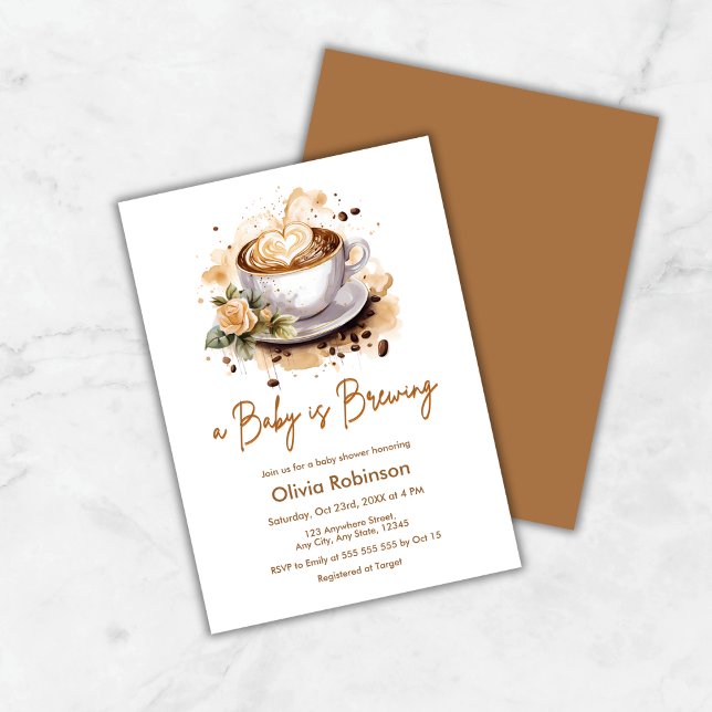 Budget A Baby is Brewing Coffee Baby Shower Invite (Budget A Baby is Brewing Coffee Baby Shower Invitation )
