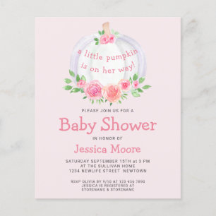 Budget A Little Pumpkin Baby Shower Invitation